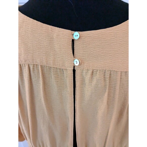 Zara Basic Dress Womens M Yellow Peasant Flowy Boho Boxy Fit Mini Cottagecore - Picture 7 of 16